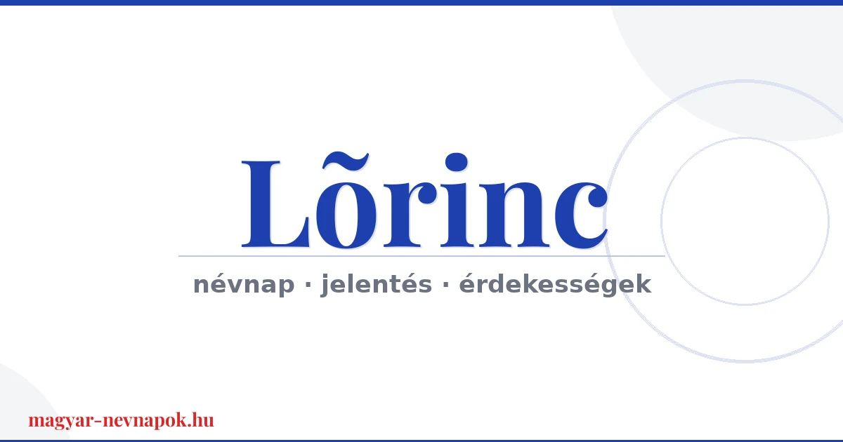 Lõrinc névnap – névnap kártya
